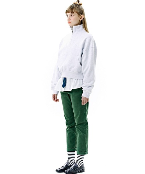 CLOTTY（クロッティ）の「CLOTTY／HALF ZIP UP プルオーバー 2276409（スウェット・レディース・ライトグレー/イエロー・FREE）」の5枚目の写真