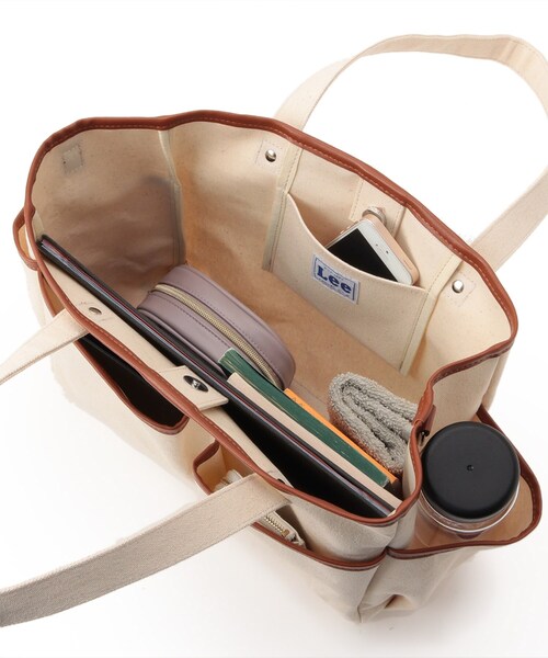 DRESKIP(ドレスキップ)の「◆【Lee別注】スクエア帆布ト-ト(トートバッグ・レディース・アイボリー/カーキ/グレー・00)」の9枚目の写真