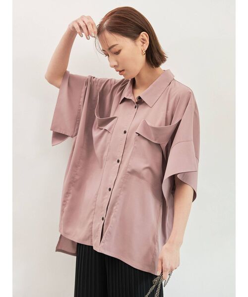 COTORICA（コトリカ）の「【THE DAYZ TOKYO】シアーとろみシャツ（シャツ/ブラウス・レディース・ブラック/オフホワイト/ピンク・SMALL/MEDIUM）」の6枚目の写真