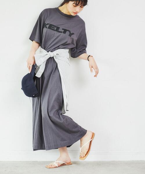 KELTY(ケルティ)の「KELTY(ケルティ)別注ロゴワンピース#(WEB限定カラー)(ワンピース・レディース・ホワイト/ブラック/ネイビー/マスタード/ケリー/ダークグレー・M/L)」の3枚目の写真