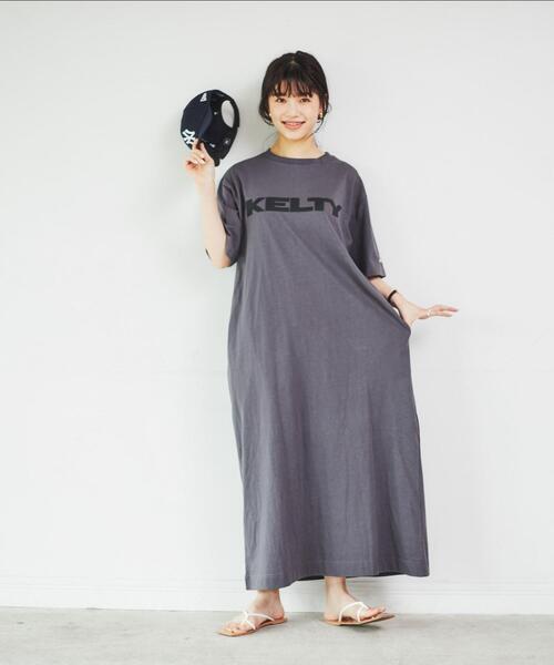KELTY(ケルティ)の「KELTY(ケルティ)別注ロゴワンピース#(WEB限定カラー)(ワンピース・レディース・ホワイト/ブラック/ネイビー/マスタード/ケリー/ダークグレー・M/L)」の7枚目の写真