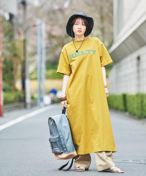 KELTY(ケルティ)の「KELTY(ケルティ)別注ロゴワンピース#(WEB限定カラー)(ワンピース・レディース・ホワイト/ブラック/ネイビー/マスタード/ケリー/ダークグレー・M/L)」の14枚目の写真