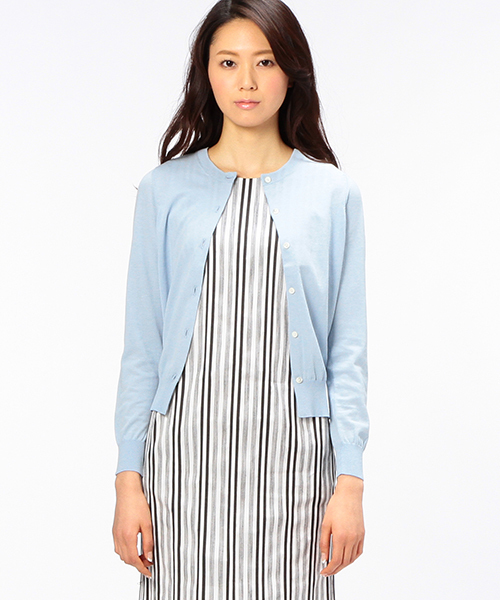 Demi-Luxe BEAMS（デミルクス ビームス）の「Demi-Luxe BEAMS / 16G クルーネック カーディガン（カーディガン/ボレロ・レディース・ホワイト/サックスブルー/ネイビー・ONE SIZE）」の21枚目の写真