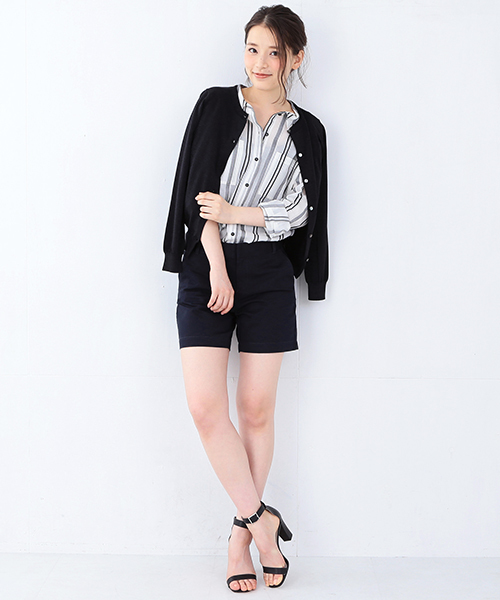 Demi-Luxe BEAMS（デミルクス ビームス）の「Demi-Luxe BEAMS / 16G クルーネック カーディガン（カーディガン/ボレロ・レディース・ホワイト/サックスブルー/ネイビー・ONE SIZE）」の5枚目の写真