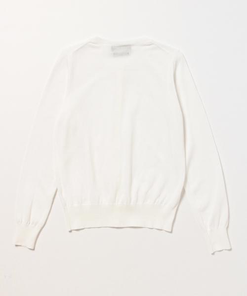 Demi-Luxe BEAMS（デミルクス ビームス）の「Demi-Luxe BEAMS / 16G クルーネック カーディガン（カーディガン/ボレロ・レディース・ホワイト/サックスブルー/ネイビー・ONE SIZE）」の18枚目の写真