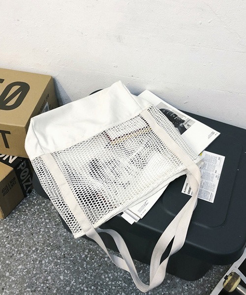 c.u.l(シーユーエル)の「【c.u.l】コットンメッシュトートバッグ cula374(トートバッグ・レディース・ブラック/ホワイト・FREE)」の17枚目の写真