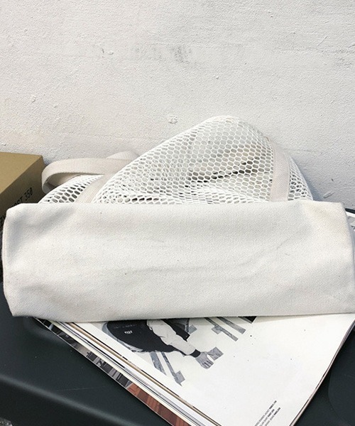 c.u.l(シーユーエル)の「【c.u.l】コットンメッシュトートバッグ cula374(トートバッグ・レディース・ブラック/ホワイト・FREE)」の18枚目の写真