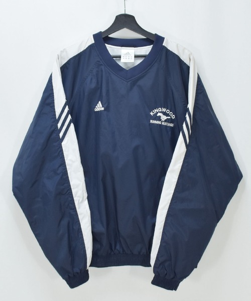 adidas(アディダス)の「【ヴィンテージ古着】adidas/アディダス プルオーバーナイロンジャケット(ナイロンジャケット・メンズ・ネイビー・LARGE)」の1枚目の写真