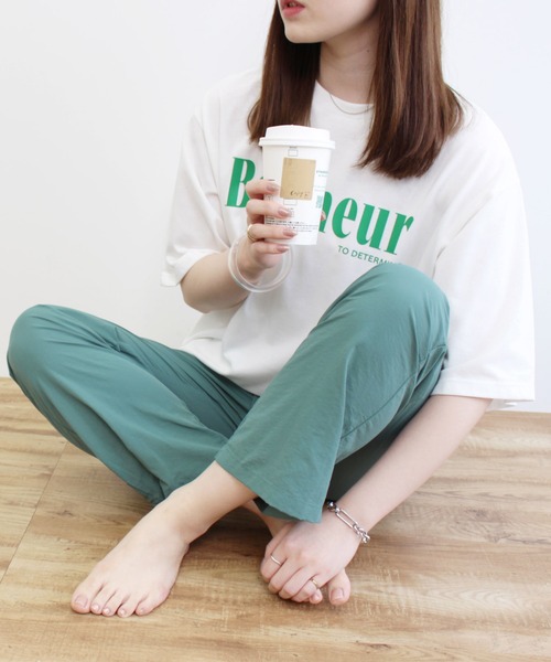 MLI'A(エムリア)の「アソートロゴTシャツ(Tシャツ/カットソー・レディース・ホワイト×グリーン/ホワイト×ブラック/ホワイト系その他6/ホワイト系8・M)」の8枚目の写真