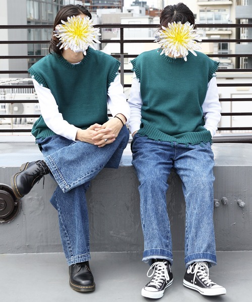 8(eight)(エイト)の「ダメージベスト(ベスト・メンズ・アイボリー/チャコール/グリーン/サックスブルー・MEDIUM/LARGE/X-LARGE)」の15枚目の写真