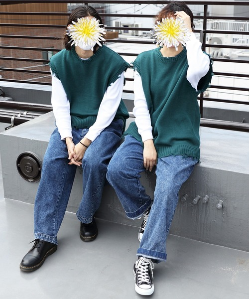 8(eight)(エイト)の「ダメージベスト(ベスト・メンズ・アイボリー/チャコール/グリーン/サックスブルー・MEDIUM/LARGE/X-LARGE)」の22枚目の写真