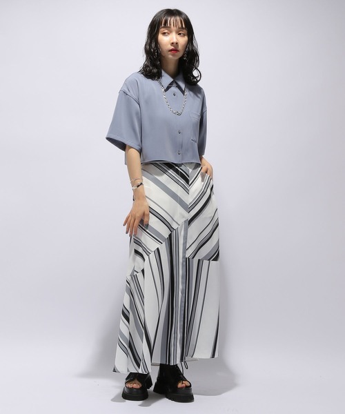 HARE ハレ カタスリットトロミショートシャツ グリーン 楽天市場】【SALE／22%OFF】カタスリットトロミショートシャツ