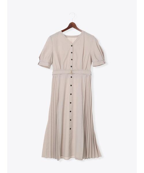 新品同様 テチチ ロングワンピース 麻調プリーツワンピース サイズフリーネイビー 01_001-432.jpg