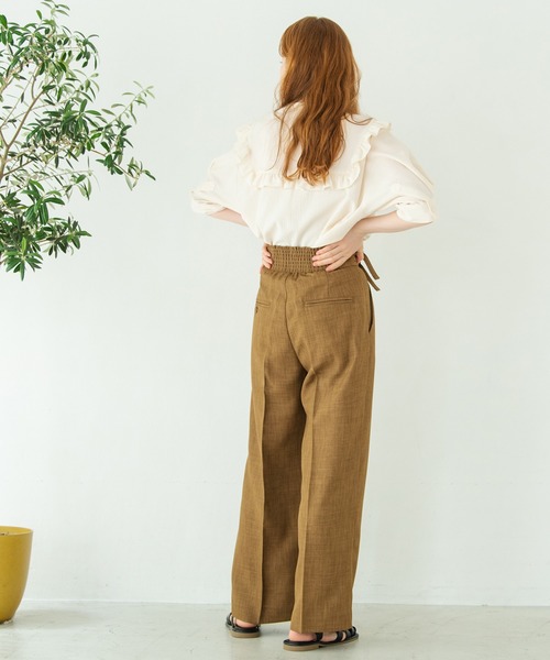 Crisp（クリスプ）の「ヨークフリルワッシャーブラウス（シャツ/ブラウス・レディース・ブルー/グリーン/アイボリー・FREE）」の5枚目の写真