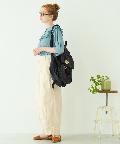 Crisp（クリスプ）の「ヨークフリルワッシャーブラウス（シャツ/ブラウス・レディース・ブルー/グリーン/アイボリー・FREE）」の13枚目の写真