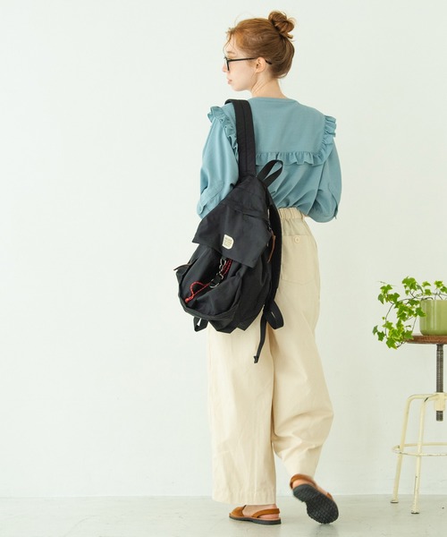 Crisp（クリスプ）の「ヨークフリルワッシャーブラウス（シャツ/ブラウス・レディース・ブルー/グリーン/アイボリー・FREE）」の14枚目の写真