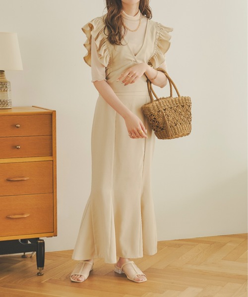 Ambre Neige(アンブルネージュ)の「パターンフレアマーメイドスカート/【WEB/EC限定商品】(スカート・レディース・ベージュ/アイボリー/ダークブラウン・SMALL/MEDIUM)」の3枚目の写真