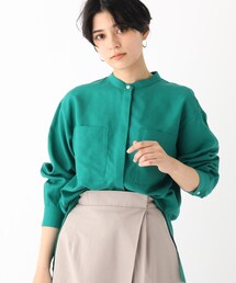 OPAQUE.CLIP | リネンブレンド バンドカラーシャツ【WEB限定カラー・サイズ】(シャツ/ブラウス)