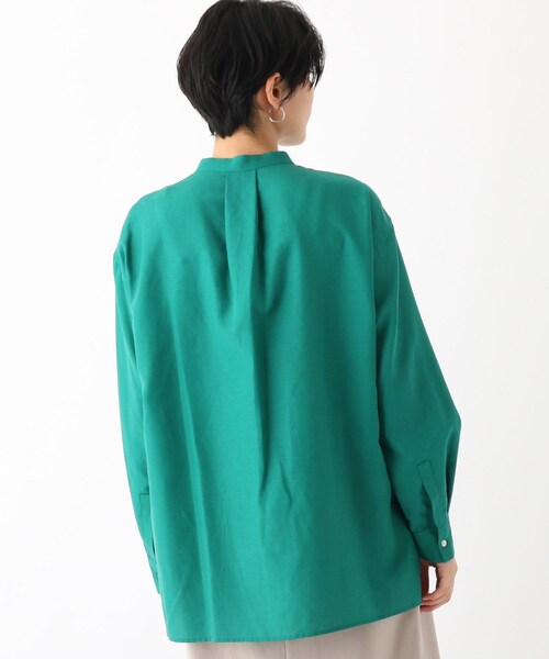OPAQUE.CLIP（オペークドットクリップ）の「◆リネンブレンド バンドカラーシャツ【WEB限定カラー・サイズ】（シャツ/ブラウス・レディース・ブラック/グリーン/サンドベージュ/ホワイト系その他6・36/38/40/42）」の13枚目の写真