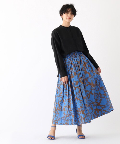 OPAQUE.CLIP（オペークドットクリップ）の「◆リネンブレンド バンドカラーシャツ【WEB限定カラー・サイズ】（シャツ/ブラウス・レディース・ブラック/グリーン/サンドベージュ/ホワイト系その他6・36/38/40/42）」の11枚目の写真