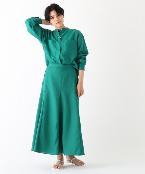 OPAQUE.CLIP（オペークドットクリップ）の「◆リネンブレンド バンドカラーシャツ【WEB限定カラー・サイズ】（シャツ/ブラウス・レディース・ブラック/グリーン/サンドベージュ/ホワイト系その他6・36/38/40/42）」の19枚目の写真