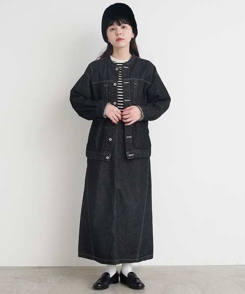 Malle(マル)の「malle 13ozナチュラルスラブ Gジャン(デニムジャケット・レディース・ブラック/ダークネイビー・FREE)」の3枚目の写真