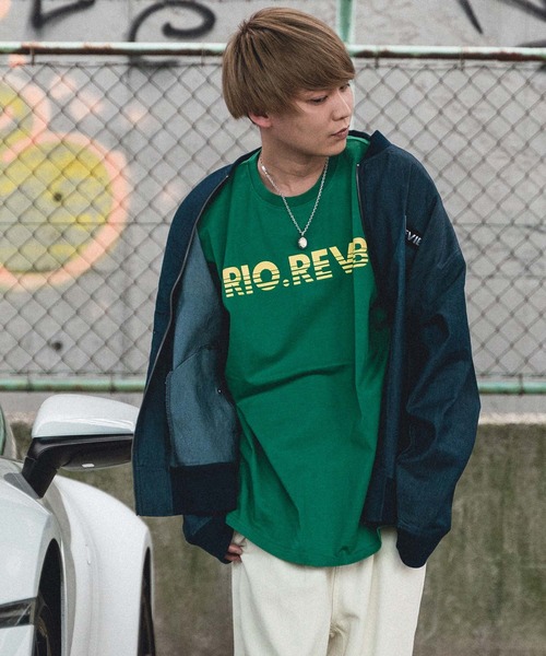 TopIsm(トップイズム)の「RIO.REVIB アイコン半袖Tシャツ(Tシャツ/カットソー・メンズ・ホワイト/グレイッシュブルー/ブラック/グレイッシュベージュ/グリーン/オレンジ・L/XL/M)」の4枚目の写真