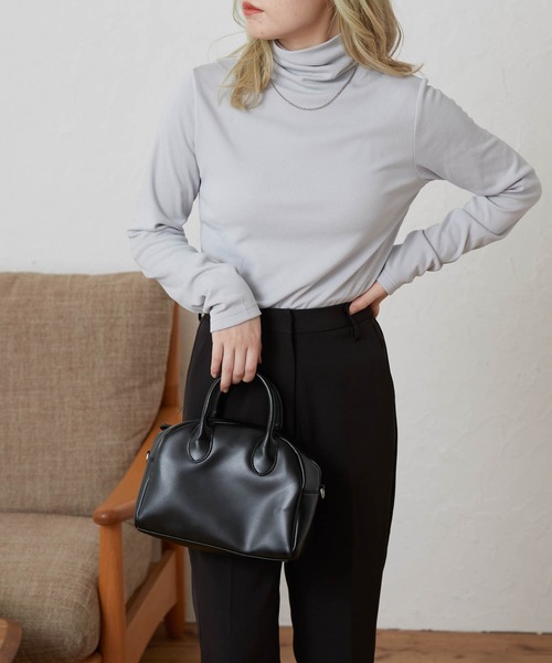 WEGO（ウィゴー）の「WEGO/タートルロンT（Tシャツ/カットソー・レディース・ホワイト/ライトグレー/ブラック/ブラック系その他5・FREE）」の4枚目の写真