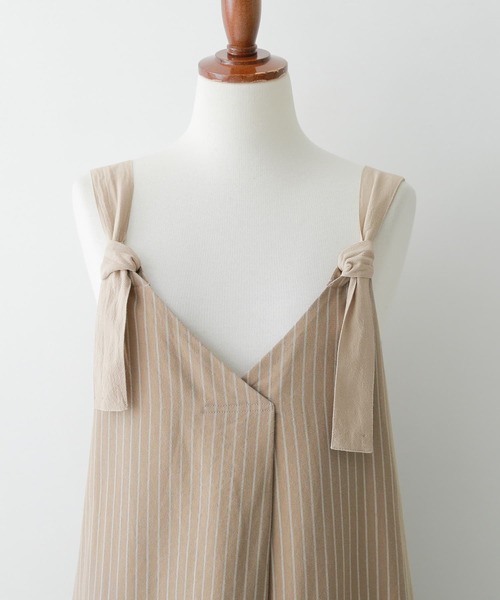 osharewalker（オシャレウォーカー）の「【廃盤】『肩紐リボンストライプ柄ジャンパースカート』（ジャンパースカート・レディース・ベージュ/ネイビー・1/2）」の18枚目の写真