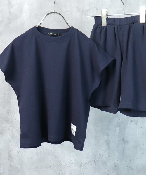 THE CASUAL（カジュアル）の「ノースリーブTシャツ ショートパンツ セットアップ キッズ（Tシャツ/カットソー・キッズ・杢グレー/チャコール/ブラック/モカ/ベージュ/ミント/ネイビー/ピンク・150cm/160cm/130cm/140cm/110cm/120cm/100cm）」の7枚目の写真