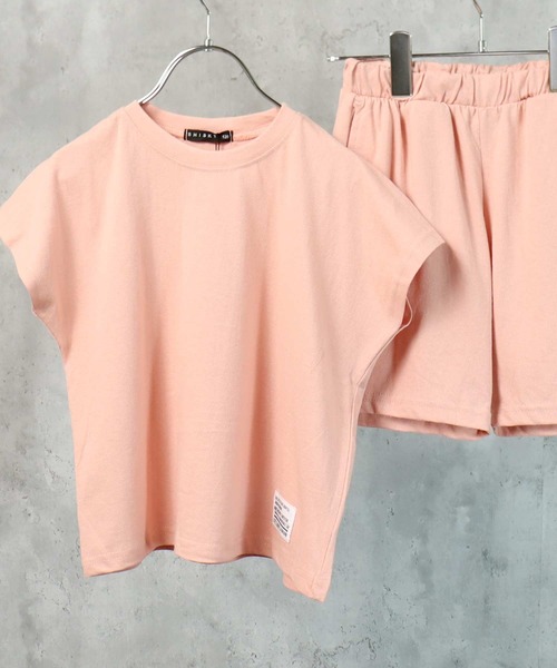 THE CASUAL（カジュアル）の「ノースリーブTシャツ ショートパンツ セットアップ キッズ（Tシャツ/カットソー・キッズ・杢グレー/チャコール/ブラック/モカ/ベージュ/ミント/ネイビー/ピンク・150cm/160cm/130cm/140cm/110cm/120cm/100cm）」の8枚目の写真