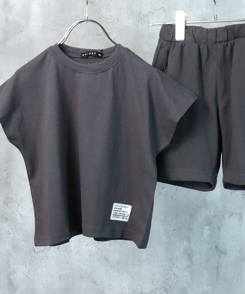 THE CASUAL（カジュアル）の「ノースリーブTシャツ ショートパンツ セットアップ キッズ（Tシャツ/カットソー・キッズ・杢グレー/チャコール/ブラック/モカ/ベージュ/ミント/ネイビー/ピンク・150cm/160cm/130cm/140cm/110cm/120cm/100cm）」の3枚目の写真