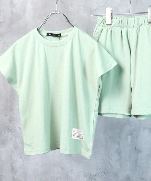 THE CASUAL（カジュアル）の「ノースリーブTシャツ ショートパンツ セットアップ キッズ（Tシャツ/カットソー・キッズ・杢グレー/チャコール/ブラック/モカ/ベージュ/ミント/ネイビー/ピンク・150cm/160cm/130cm/140cm/110cm/120cm/100cm）」の6枚目の写真