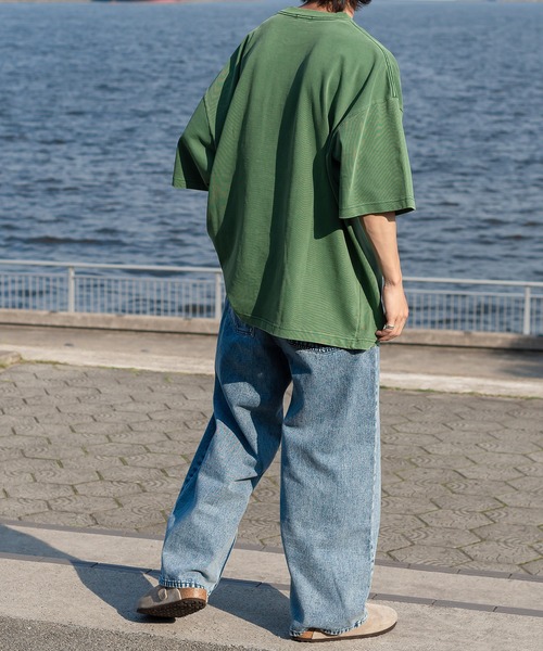 Perushu（ペルーシュ）の「セミワイドストレートケミカルウォッシュデニム（デニムパンツ・メンズ・ブルー/ブラック・MEDIUM/LARGE/SMALL）」の19枚目の写真