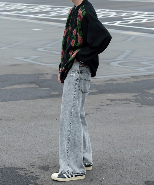 Perushu（ペルーシュ）の「セミワイドストレートケミカルウォッシュデニム（デニムパンツ・メンズ・ブルー/ブラック・MEDIUM/LARGE/SMALL）」の8枚目の写真