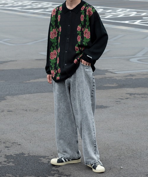 Perushu（ペルーシュ）の「セミワイドストレートケミカルウォッシュデニム（デニムパンツ・メンズ・ブルー/ブラック・MEDIUM/LARGE/SMALL）」の10枚目の写真