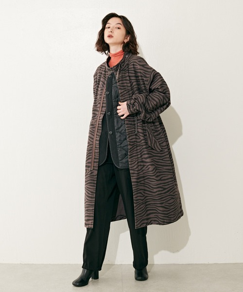 Lui's（ルイス）の「ライナー付きゼブラプリントモッズコート（モッズコート・レディース・グレー・FREE）」の9枚目の写真