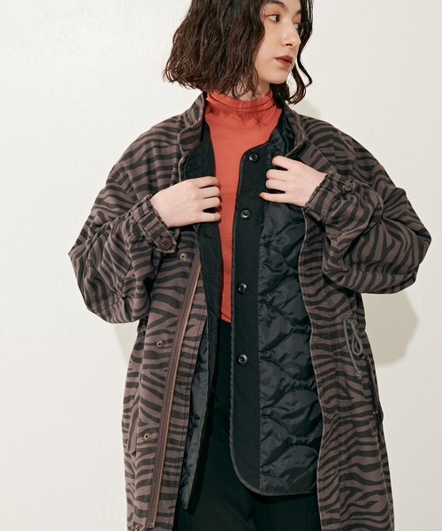Lui's（ルイス）の「ライナー付きゼブラプリントモッズコート（モッズコート・レディース・グレー・FREE）」の14枚目の写真
