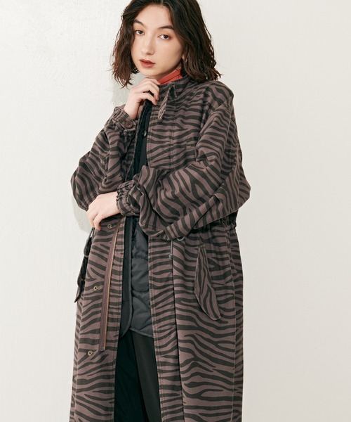 Lui's（ルイス）の「ライナー付きゼブラプリントモッズコート（モッズコート・レディース・グレー・FREE）」の12枚目の写真