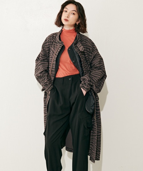 Lui's（ルイス）の「ライナー付きゼブラプリントモッズコート（モッズコート・レディース・グレー・FREE）」の18枚目の写真