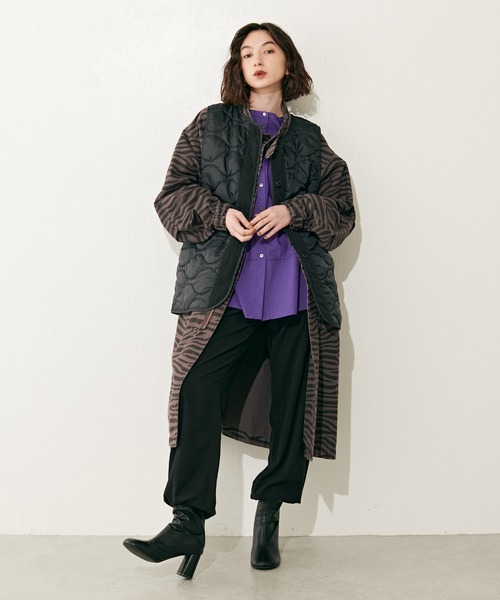 Lui's（ルイス）の「ライナー付きゼブラプリントモッズコート（モッズコート・レディース・グレー・FREE）」の10枚目の写真