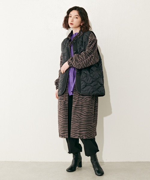 Lui's（ルイス）の「ライナー付きゼブラプリントモッズコート（モッズコート・レディース・グレー・FREE）」の15枚目の写真