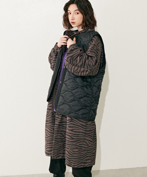 Lui's（ルイス）の「ライナー付きゼブラプリントモッズコート（モッズコート・レディース・グレー・FREE）」の8枚目の写真