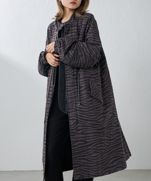 Lui's（ルイス）の「ライナー付きゼブラプリントモッズコート（モッズコート・レディース・グレー・FREE）」の21枚目の写真