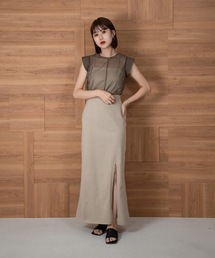 front slit long tight skirt