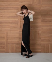 front slit long tight skirt