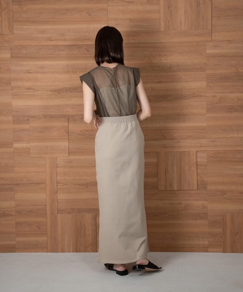 Amiur(エミレ)の「front slit long tight skirt(スカート・レディース・ブラック/グリーン/グレー系その他・FREE)」の9枚目の写真