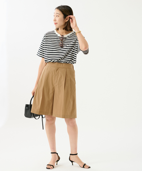 journal standard L'essage(ジャーナルスタンダードレサージュ)の「OUMIタイプライターショートパンツ(その他パンツ・レディース・キャメル/ネイビー・FREE)」の9枚目の写真