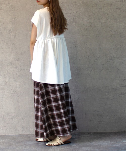 SELECT LEVERY（セレクトリベリー）の「綿麻チェックスカート（スカート・レディース・ベージュ/ネイビー/ブラック/ブラウン・LARGE/MEDIUM/SMALL/X-LARGE）」の8枚目の写真