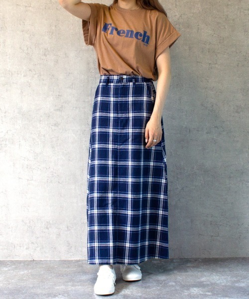 SELECT LEVERY（セレクトリベリー）の「綿麻チェックスカート（スカート・レディース・ベージュ/ネイビー/ブラック/ブラウン・LARGE/MEDIUM/SMALL/X-LARGE）」の15枚目の写真